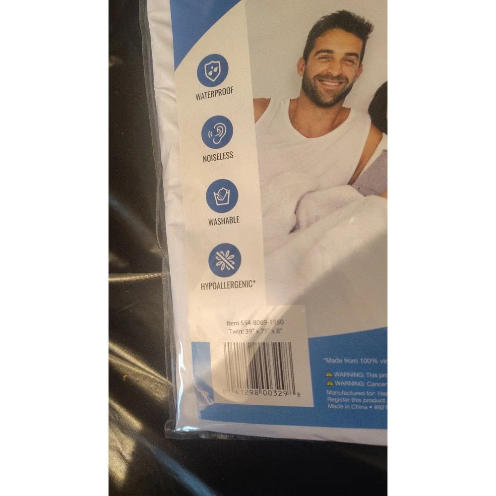 DMI HealthSmart Twin Mattress Protector Waterproof Zippered Vinyl 554-8069-1950